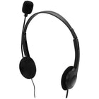Adesso - Xtream H4 Casque stéréo double 3,5 mm avec micro, réduction de bruit, câble de 6 pi, léger - noir-Casque stéréo double 3,5 mm avec audio riche et clair