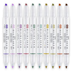 Zebra - Surligneur double face Mildliner - Ensemble de couleurs apaisantes - Lot de 10-L'encre douce et résistante à l'eau est translucide et excellente pour la superposition