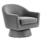 Modway - Astral Performance Velvet Tissu et bois Chaise pivotante - Gris-Chaise pivotante d’accent