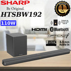 Sharp - Barre de son 2.1 canaux HT-SBW192 avec caisson de basses sans fil-HDMI ARC