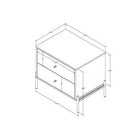 Manhattan Comfort - Table de nuit moderne Jasper 25,15" - Blanc Brillant-Belles poignées de tiroir rondes en or uniques