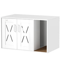 PawHut - Maison pour bac à litière pour chat, table d’appoint avec griffoir-Multifonctionnel comme cache-litière pour chat ou table d’appoint élégante 
