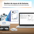 Epson - Scanneur de reçus et documents couleur recto verso sans fil RapidReceipt RR-620W-Intégration facile aux logiciels financiers - conversion des reçus et des factures en données classées par catégories qui se synchronisent directement avec QuickBooks, TurboImpôt, Excel et plus encore