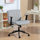 HOMCOM - Fauteuil de bureau large à croisillons avec accoudoirs et roulettes - gris-Accoudoirs relevables offrant un espace supplémentaire pour les jambes et se glissant facilement sous votre bureau 