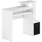 HOMCOM - Bureau d'ordinateur avec plateau à clavier coulissant - 39,25 po L x 15,75 po l x 34 po H - blanc-Structure en panneau de particules avec un revêtement mélaminé lisse et protecteur