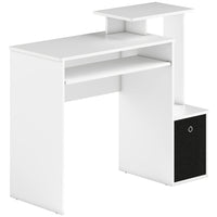 HOMCOM - Bureau d'ordinateur avec plateau à clavier coulissant - 39,25 po L x 15,75 po l x 34 po H - blanc-Structure en panneau de particules avec un revêtement mélaminé lisse et protecteur