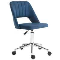 Vinsetto - Chaise de bureau pivotante sans accoudoirs - bleue-Design simple avec rembourrage épais pour un confort accru