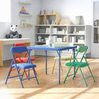 Flash Furniture – Ensemble coloré 5 pièces de 20 1/4 (po) pour enfants avec table pliante et chaise, bleu/vert/rouge/jaune-L'ensemble comprend: table carrée et 4 chaises