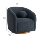 Modway - Holland Pivot Tissu chenille Fauteuil - Marine-Rembourrage certifié OEKO-TEX  STANDARD 100