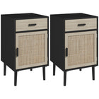HOMCOM - Tables de nuit hautes avec rangement pour chambre - noir - lot de 2-Ensemble de deux pièces offre à votre pièce une symétrie et un style épuré