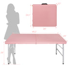 Homy Casa - Table pliante portative de 4 pi avec 4 hauteurs réglables pour utilisation intérieure et extérieure, camping - Rose-Le plateau rose ajoute une touche douce et joyeuse