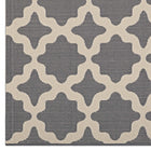 Modway - Cerelia Treillis marocains intérieurs et extérieurs Tapis 4 pi l x 6 pi L - Gris et beige-Résistant aux taches / Facile à nettoyer