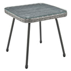 Manhattan Comfort - Ensemble moderne de patio Cannes pour 2 personnes avec table d’appoint - gris et crème - lot de 3-Table unique avec bords arrondis