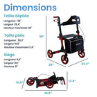 Journey - Déambulateur de mobilité Breeze Rollator - bleu-Les freins verrouillables ajoutent de la sécurité pendant les pauses ou à l’arrêt