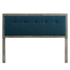 Modway - Draper Touffe Tissu et bois Tête de lit King, Gris azur-Options de cadre de lit interchangeables