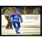 Wayne Gretzky Edmonton Oilers Skating sur toile with Quote - Toile encadree - 31" x 22"-Impression sur toile de qualité supérieure avec bordures enveloppées