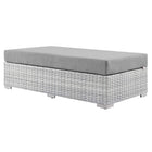 Modway - Convene Terrasse extérieure Ottoman rectangulaire in Gris clair-Tissage en rotin synthétique