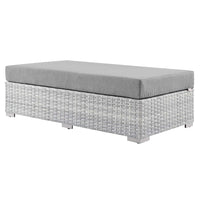Modway - Convene Terrasse extérieure Ottoman rectangulaire in Gris clair-Tissage en rotin synthétique