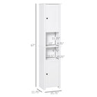 HOMCOM - Armoire de rangement de salle de bain haute avec étagère à deux niveaux et deux portes - blanc-Structure en panneau MDF et panneau de particules pour plus de durabilité et de stabilité   
