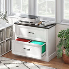 HOMCOM - Armoire à dossiers à 2 tiroirs pour dossiers suspendus Letter/A4/Legal - blanc-Barres de suspension réglables permettant d'accueillir facilement des dossiers format lettre, A4 et légal 