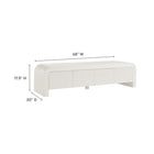 Modway - Waterflute 68 po cannelé Meuble TV, Blanc mat-Conception des bords de cascade