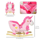 Qaba - Cheval à bascule pour bébé licorne avec chansons et ceinture de sécurité - rose-Structure en bois et base stable assurant un balancement sécurisé 