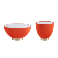 Manhattan Comfort - Ensemble de 2 tables : table basse Anderson moderne 71,5 cm et table d’appoint 46,8 cm - Orange-Ensemble de table basse moderne et de table d’appoint pour salon