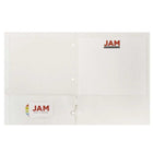 JAM Paper - Dossiers scolaires laminés à deux pochettes et 3 trous - brillants - couleurs professionnelles assorties - Paquet de 6-Taille: 9,25 x 11,5 pouces