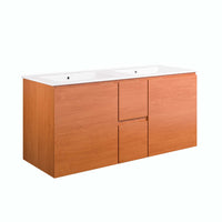 Modway - Scenic Double support mural de 48" Vanette de salle de bain - Blanc cerise-Armoire de toilette murale pour salle de bain