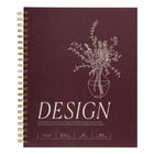 Gry Mattr - Carnet de design - 98 lb - Reliure à spirale - 60 feuilles - Bourgogne-60 feuilles de papier durable sans acide de 98 lb