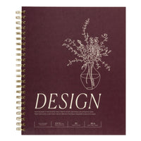 Gry Mattr - Carnet de design - 98 lb - Reliure à spirale - 60 feuilles - Bourgogne-60 feuilles de papier durable sans acide de 98 lb