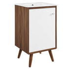 Modway - Transmit 18" Vanette de salle de bain - Blanc noyer-Assemblée requise