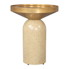 Zuo - Cendre Table d’appoint - Or/Beige-Dimensions: 18,1 po L x 18,1 po L x 22,4 po H