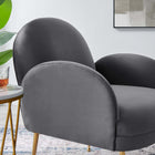 Modway - Transcend Performance Velvet Fauteuil - Gris-Rembourrage en mousse dense
