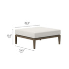 Modway - Northlake Terrasse extérieure Teck Ottoman in Gris vieilli-Base de siège à lattes