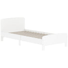 Qaba - Cadre de lit pour filles et garçons, mobilier de chambre - blanc-La conception basse au sol garantit des montées et descentes sûres et autonomes
