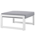 Modway - Fortuna Terrasse extérieure Ottoman in Gris blanc-Cadre en aluminium revêtu de poudre