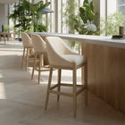 Zuo - Calmo Tabouret de bar - Beige-Dimensions: 20,5 po L x 19,9 po L x 41,1 po H
