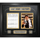 Sidney Crosby Pittsburgh Penguins 1000th Point Collage with Scoresheet - Impression encadree - 28" x 24"-Qualité supérieure - scoresheet framed