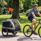 PawHut - Remorque pour chien à vélo, remorque de bicyclette avec rampe arrière rabattable - gris-Seuil de porte avant empêche les pattes de glisser, réduit les risques de frottement contre la roue 
