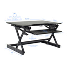 Rocelco – Plateforme pour bureau assis/debout, hauteur réglable, EADR+MAFM avec tapis anti-fatigue moyen, noir (EADRMAFM)-AUCUN ASSEMBLAGE REQUIS : Prêt à utiliser dès la sortie de l'emballage