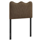 Modway - Athena Rayé Tissu tapis Tête de lit jumelée, Bande de Terre-Rembourrage en tissu semblable au lin