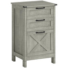 HOMCOM - Classeur à 3 tiroirs pour documents lettre/A4 - gris pierre-Le design rustique de style ferme met en valeur la décoration du bureau à domicile 
