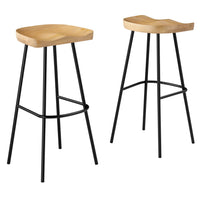 Modway - Concord Dos sans dos Tabourets de bar - Chêne - Ensemble de 2-Tabourets de bar en bois de mangue