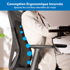 Mount-It! - Coussin de dossier complet Ergo Collection - Noir-L'oreiller ergonomique rembourré de mousse à mémoire de forme épouse délicatement les contours de votre corps, vous offrant un soutien personnalisé optimal