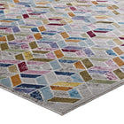Modway - Laleh Mosaïque géométrique Tapis 4 pi l x 6 pi L - Multicolore-Résistant aux taches / Facile à nettoyer