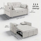 HOMCOM - Canapé-lit gigogne avec port USB et dossier réglable - beige-Les ports USB-A et USB-C permettent de recharger les appareils facilement 