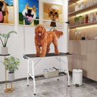 PawHut - Table de Toilettage pour Chien avec Bras Réglables - Noir-Deux laisses avec boucles métalliques sécurisent les animaux jusqu'à 110 lb (50 kg)