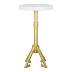 Zuo - Maurice Table d’appoint - Blanc/Or-Garantie limitée de 3 ans