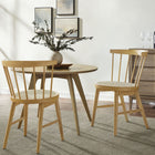 Modway - Lykke Broche courbée Chaises de salle à manger Ensemble de 2 - Naturel-Cadre durable en caoutchouc